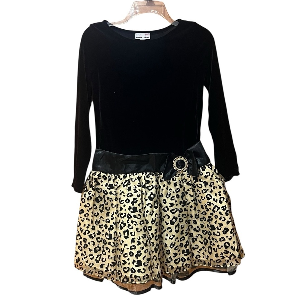 Amy's Closet Black Animal Print Dress Skirt